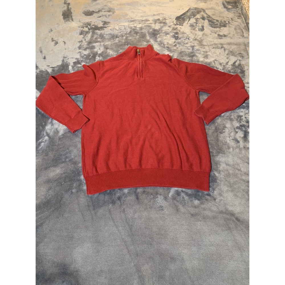 Wilkens Bros Heritage Collection 1/4 Zip Red Sweater Mens Size Medium